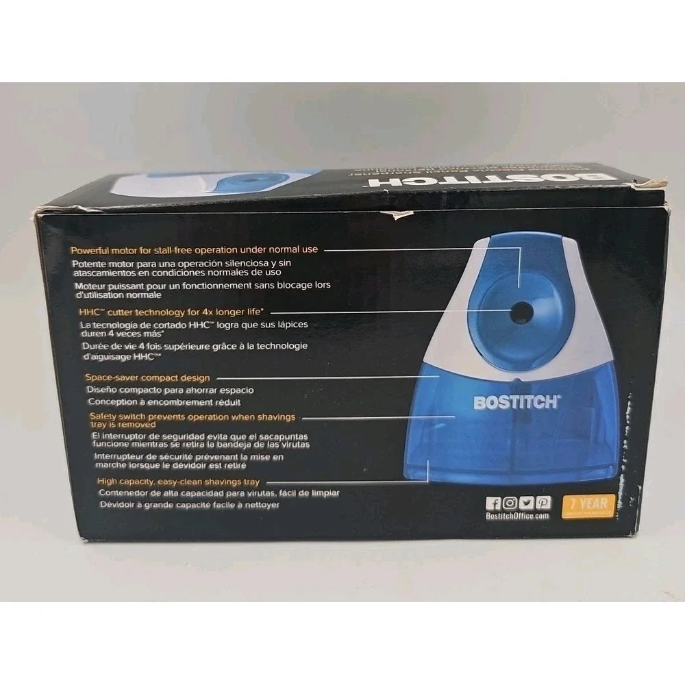 Bostitch Personal Electric Pencil Sharpener Space Saver‎ Stall Free EPS4-BLUE